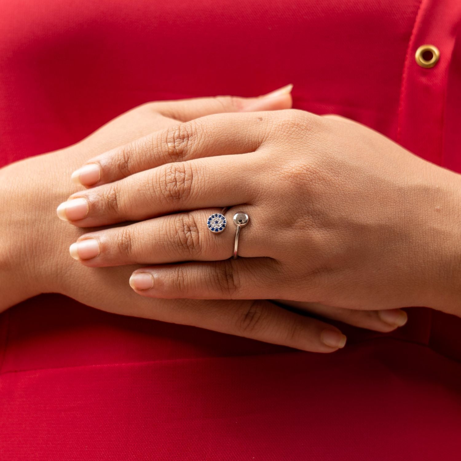Blue Halo Open Ring